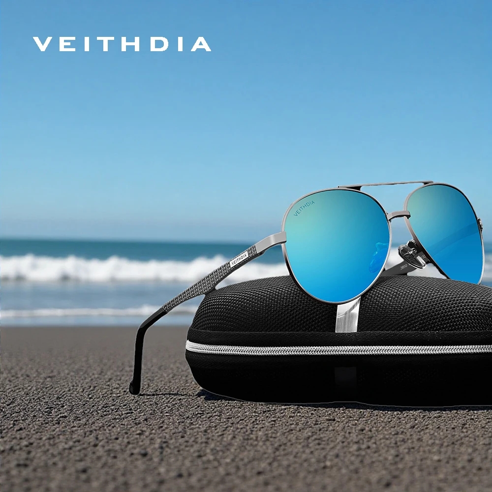 Sunglasses Aviator Polarized - نظارات شمسية VEITHDIA للطيارين بإطار من