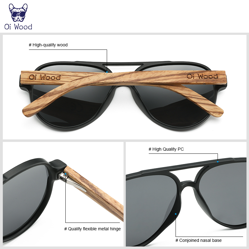 نظارات شمسية خشبية من Oi للنسا - مراجعة Sunglasses Aviator Polarized وسعره