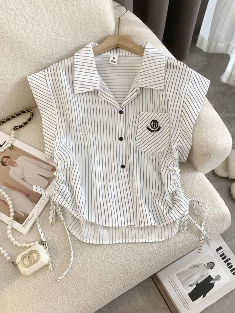 Jmprs قميص نسائي مخطط بأحرف عت - مراجعة Shirt Camp Collar وسعره