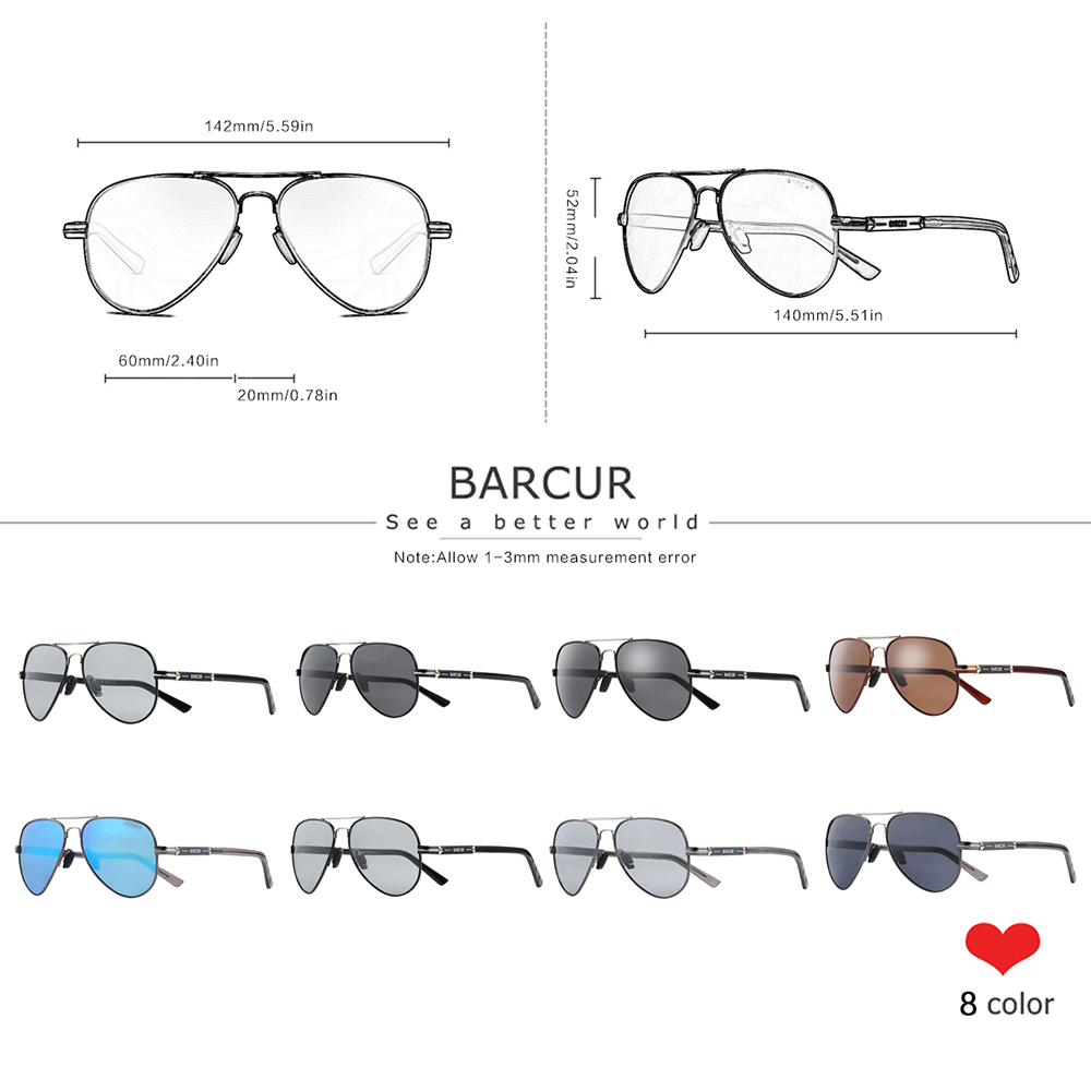 BARCUR الاستقطاب الرجال النظار - مراجعة Sunglasses Aviator Polarized وسعره