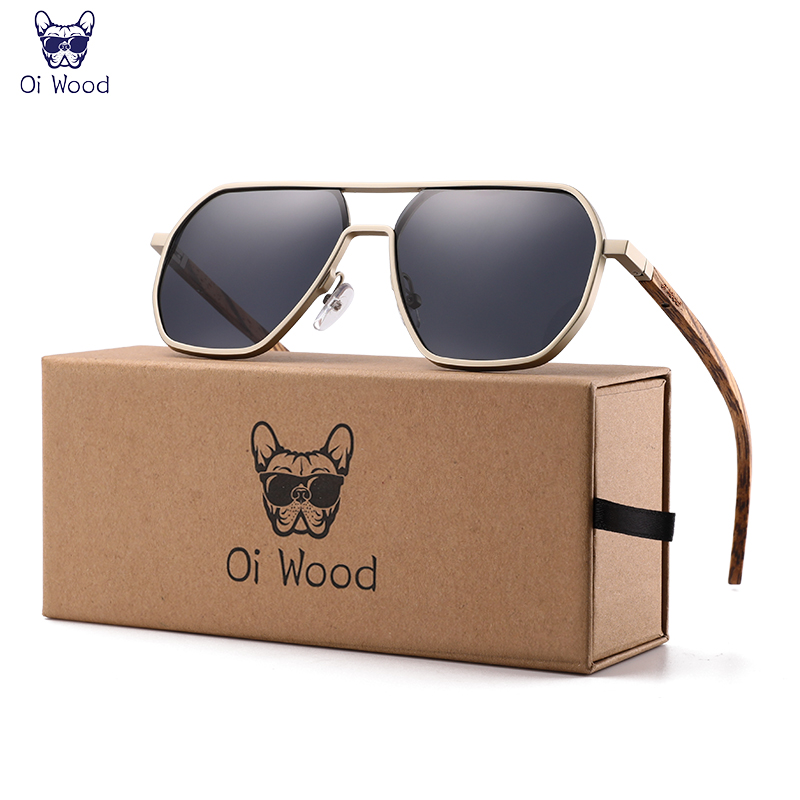 Oi الخشب جودة عالية موضة سبيكة - مراجعة Sunglasses Aviator Polarized وسعره