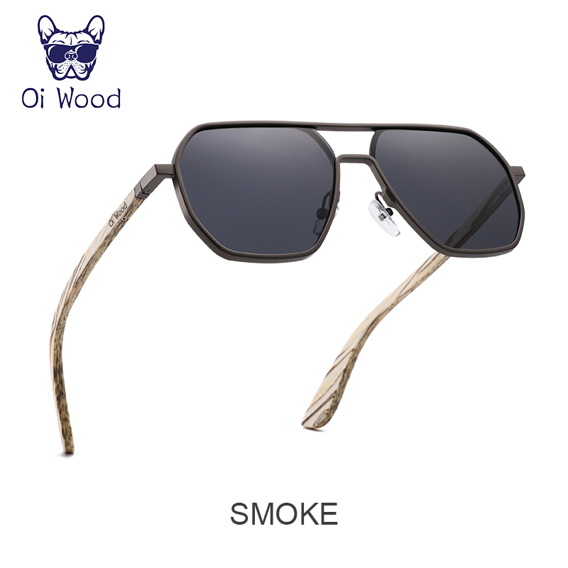Oi الخشب جودة عالية موضة سبيكة - مراجعة Sunglasses Aviator Polarized وسعره